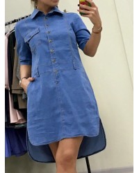 Платье джинсовое размер от 50 (PLT - A017) купить в интернет магазине одежды Brand Mix Krasnodar