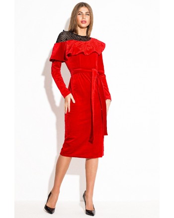 Платье бархатное красное (Стефания А2) - высокое качество.