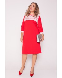 Платье - трапеция красное (L000060) купить в интернет магазине одежды Brand Mix Krasnodar