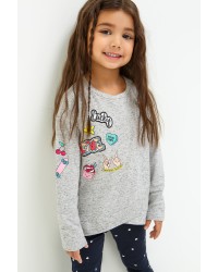 Джемпер детский для девочек с вышивкой из пайеток (20220310057) купить в интернет магазине одежды Brand Mix Krasnodar