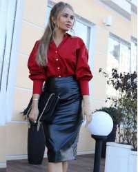 Блузка красная (BL - 012) купить в интернет магазине одежды Brand Mix Krasnodar