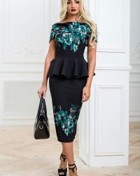 Платье с баской (PLT - A027) купить в интернет магазине одежды Brand Mix Krasnodar