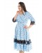 Платье с запахом с кружевной вставкой голубое (1130) - высокое качество.