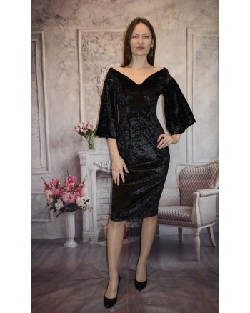 Платье коктельное черное (L000048) - высокое качество.