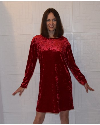 Платье - трапеция красное (L000060) - высокое качество.