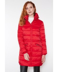 Пальто бордовое ( 10200610041) купить в интернет магазине одежды Brand Mix Krasnodar